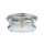 Deckenlampe IP44 Ø 40 cm Chrom rund 2x E27 Glas Metall Bad