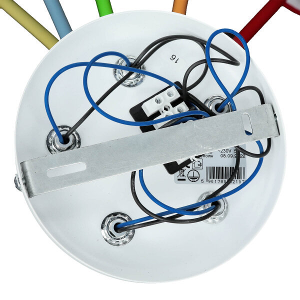 Deckenlampe Kinderzimmer B: 70 m flexibel 5x E27 bunt