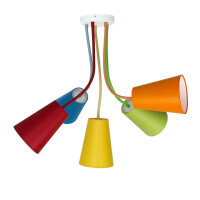 Deckenlampe Kinderzimmer B: 70 m flexibel 5x E27 bunt