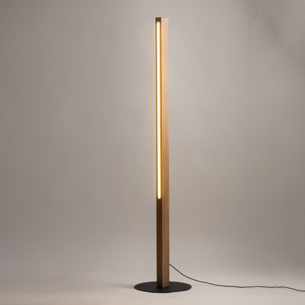 LED Stehleuchte Holz Schwarz 120 cm 3000 K Kiefer