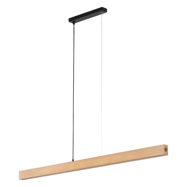 LED Pendelleuchte Schwarz Holz 126 cm 3000 K Kiefer