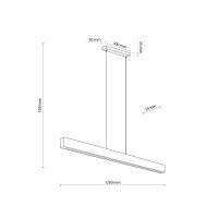 LED Pendelleuchte Schwarz Holz 126 cm 3000 K Kiefer