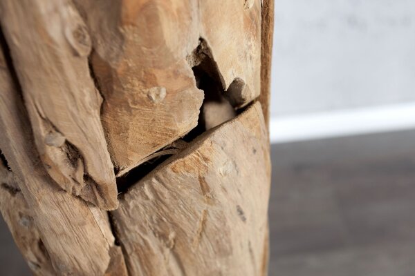 Standleuchte 160cm Modern Teak Holz Leinen
