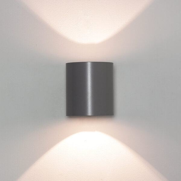 Wandlampe Up Down Grau rund indirektes Licht LOTTIE