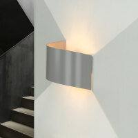 Wandleuchte Grau Up Down Metall Design schr&auml;g G9