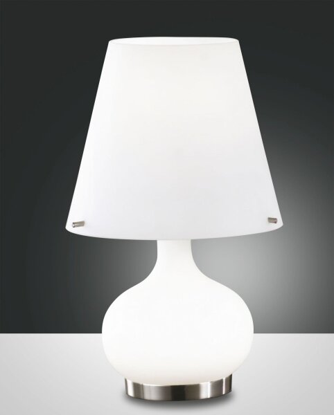 Tischleuchte Chrom Modern E27 E14 Glas 33 cm blendarm