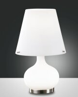 Tischleuchte Chrom Modern E27 E14 Glas 33 cm blendarm