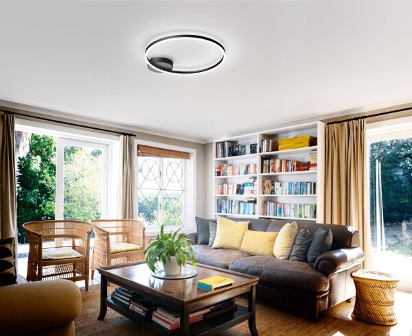 LED Deckenleuchte Schwarz 3000K L:69 cm dekorativ