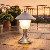 Sockelleuchte Garten Terrasse 29 cm hoch Messing Glas...
