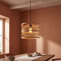 Pendelleuchte Bambus Korbschirm Ø 30 cm rund E27 Boho