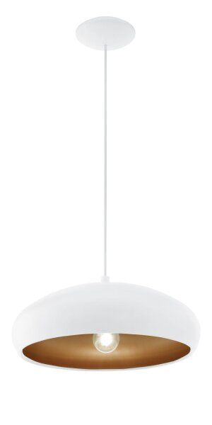 Breite Loft Hängeleuchte Mogano 1 Weiß Ø40cm