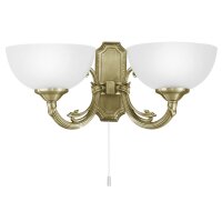 Zugschnur Wandleuchte Savoy Wei&szlig; 2-Flmg