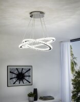 Verschlungene LED Hängeleuchte Varrazo Chrom...