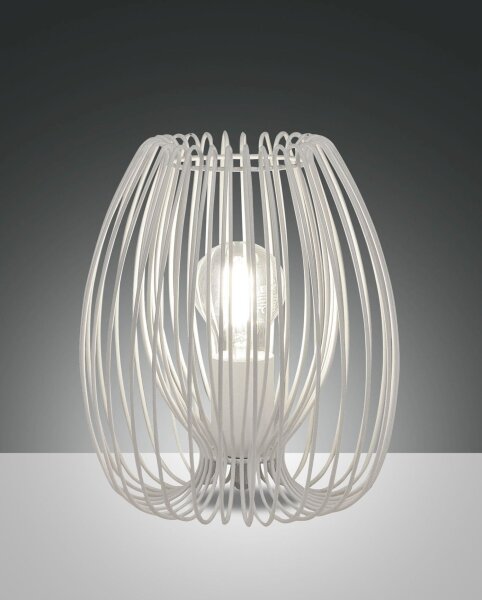 Tischleuchte Kabelschalter E27 Weiß H:24 cm Modern