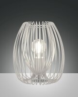 Tischleuchte Kabelschalter E27 Wei&szlig; H:24 cm Modern