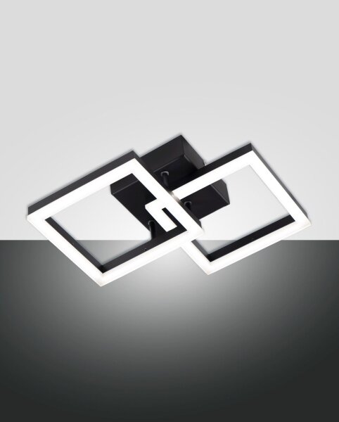 LED Deckenleuchte Aluminium 3000K Schwarz B:28,5 cm