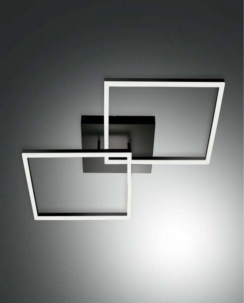 LED Deckenleuchte Aluminium 3000K Schwarz B:65 cm