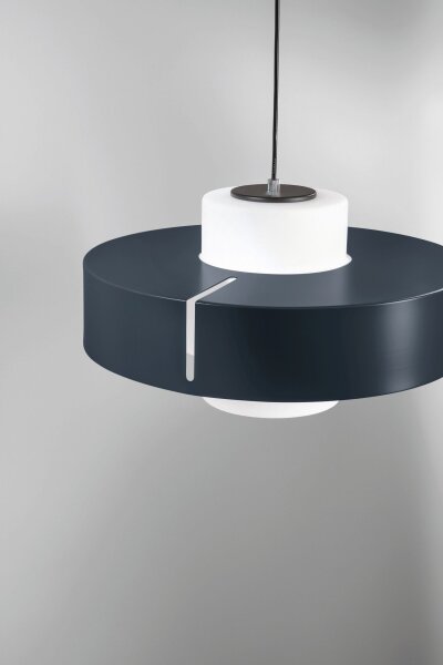 Pendelleuchte Anthrazit E27 Glas rund Ø45 cm Schwarz