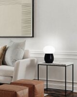 Tischleuchte Glas E27 Wei&szlig; Schwarz H:30 cm blendarm