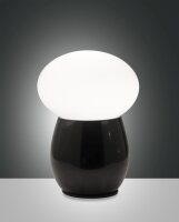 Tischleuchte Glas E27 Weiß Schwarz H:30 cm blendarm