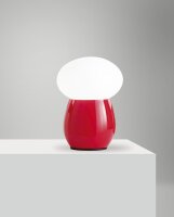 Tischleuchte Glas Kabelschalter Rot Wei&szlig; E27 H:30 cm