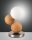 Tischleuchte Holz Metall G9 Nickel dimmbar H:23,5 cm
