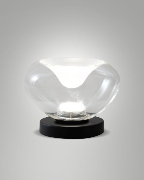 LED Tischleuchte Glas 2700/3000/4000K Schwarz dimmbar