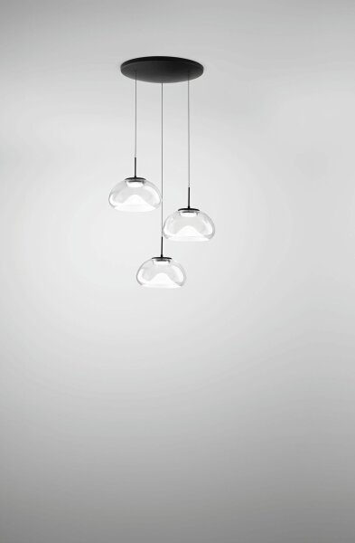 LED Pendelleuchte Glas 2700/3000/4000K Schwarz L:35 cm