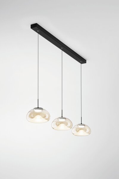 LED Hängelampe Cognac 2700/3000/4000K Schwarz Glas