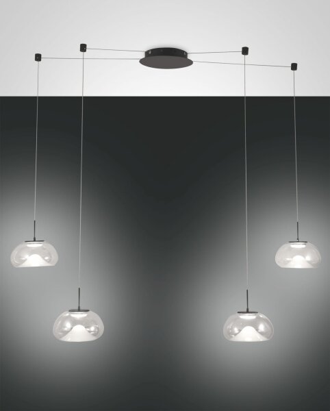 LED Pendelleuchte Glas 2700/3000/4000K Schwarz L:350 cm