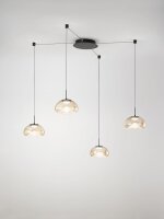 LED H&auml;ngelampe Glas Cognac 2700/3000/4000K Schwarz