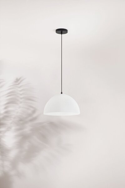 Pendelleuchte Weiß Metall E27 blendarm Ø36 cm rund
