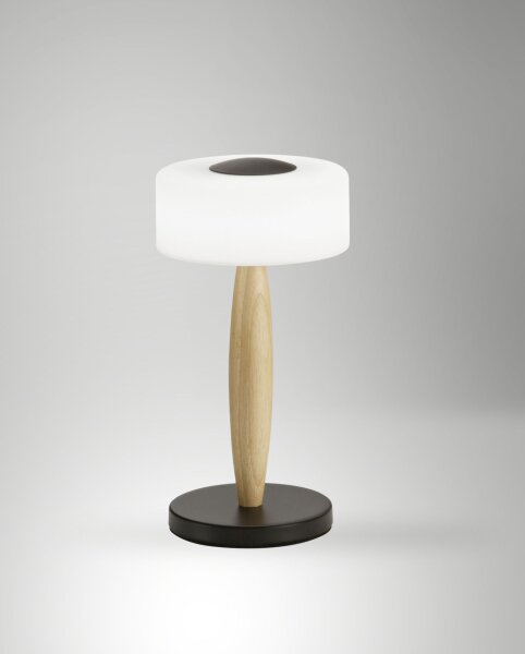 LED Tischleuchte Holz 3000K Weiß 860 lm Schwarz dimmbar