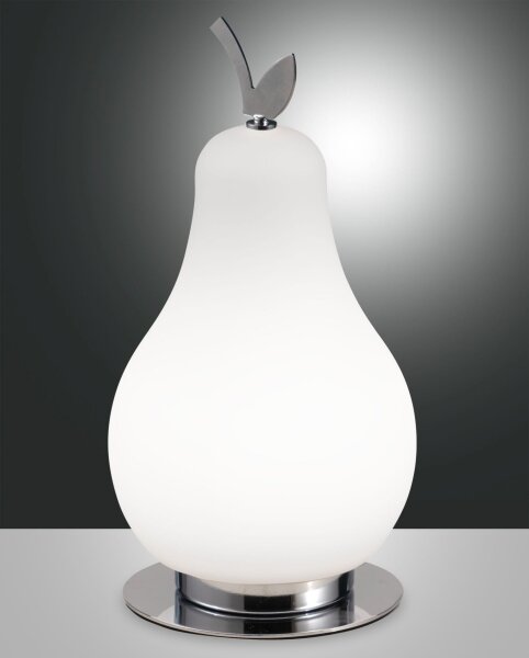 LED Tischleuchte Chrom 3000K Glas Weiß 23 cm blendarm