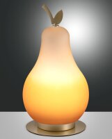 LED Tischleuchte Glas 3000K Messing Orange H:23 cm