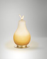 LED Tischleuchte Glas 3000K Messing Orange H:23 cm