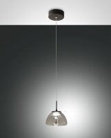 LED H&auml;ngelampe Rauchglas 2700/3000/4000K Schwarz &Oslash;16 cm