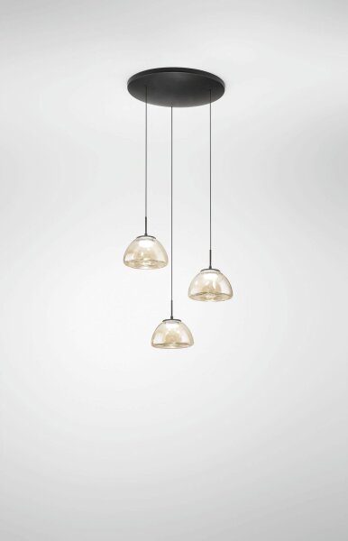 LED Pendelleuchte Cognac 2700/3000/4000K Schwarz Glas