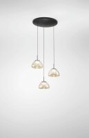 LED Pendelleuchte Cognac 2700/3000/4000K Schwarz Glas