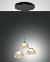 LED Pendelleuchte Cognac 2700/3000/4000K Schwarz Glas