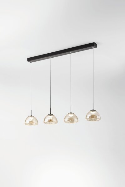 LED Pendelleuchte Glas Cognac 2700/3000/4000K Schwarz