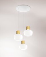 LED Hängelampe Glas 3000K Weiß L:35 cm rund...