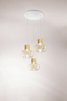 LED Pendelleuchte Cognac 3000K Glas Wei&szlig; L:35 cm