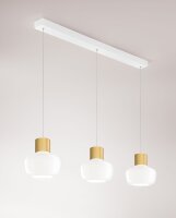 LED H&auml;ngelampe Glas Metall 3000K Wei&szlig; L:92 cm...