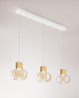 LED Pendelleuchte Cognac 3000K Glas Wei&szlig; dimmbar