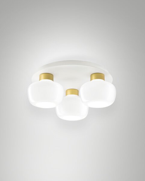 LED Deckenleuchte Glas 3000K Weiß B:50 cm 3900 lm
