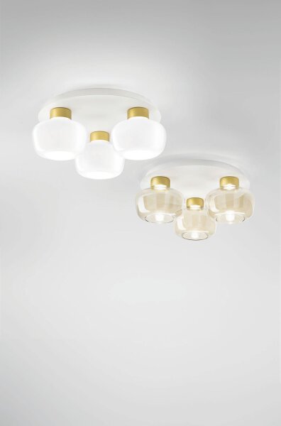 LED Deckenleuchte Glas 3000K Weiß B:50 cm 3900 lm