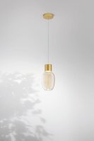 LED H&auml;ngelampe Glas Metall 3000K blendarm &Oslash;16 cm rund