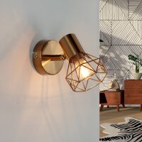 Verstellbar Spot MIA Retro in Messing Metall Wohnzimmer