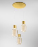 LED Pendelleuchte Glas Metall 3000K L:35 cm dekorativ